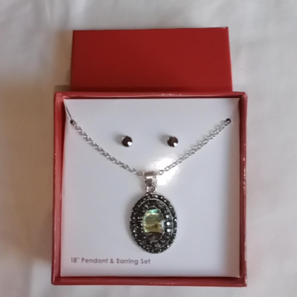 Beautiful pendant and earring set 18"